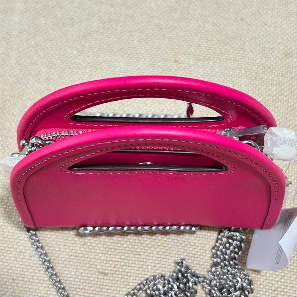 Coach Top Handle Card Case Silver Dragonfruit - Picture 6 of 12